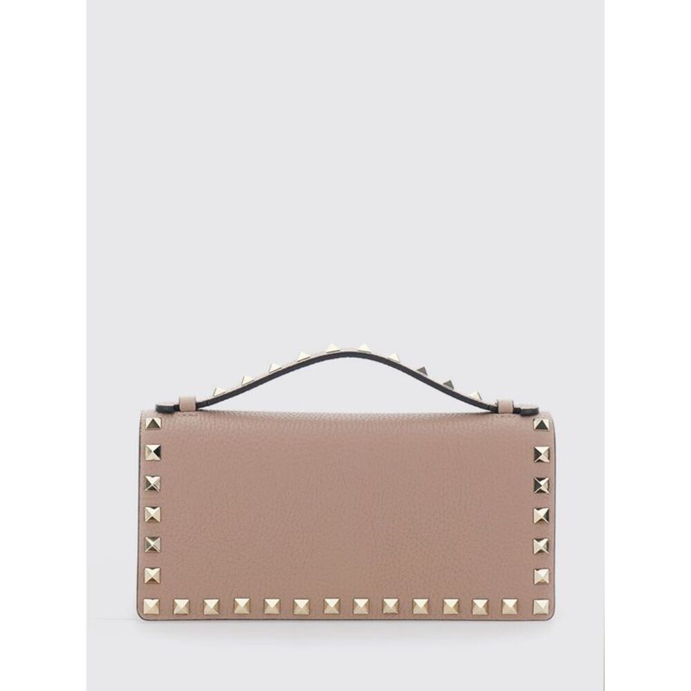 Rockstud Calfskin Leather Handbag Valentino Garavani With Studs And Chain Strap